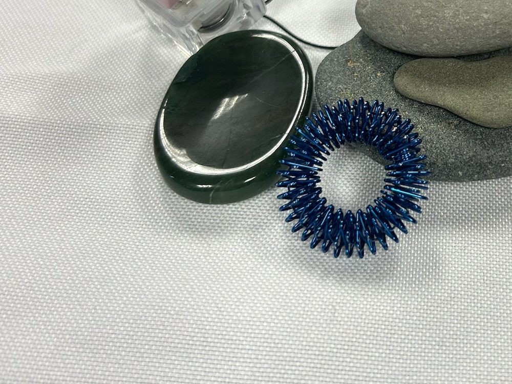 Sensory and fidget items on a table for attendees